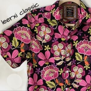 {Leerxi Classic} Short Sleeve Floral Button Down